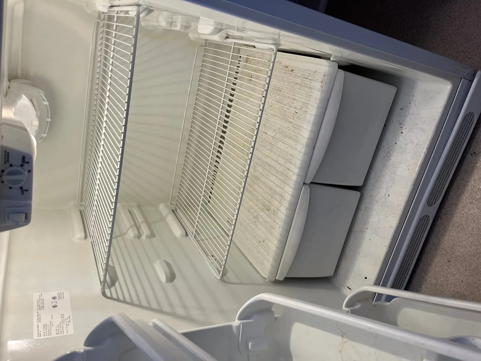 Refrigerator before deep cleaning